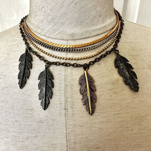 Multi strand leaf necklace Jewelry - Multi strand leaf necklace